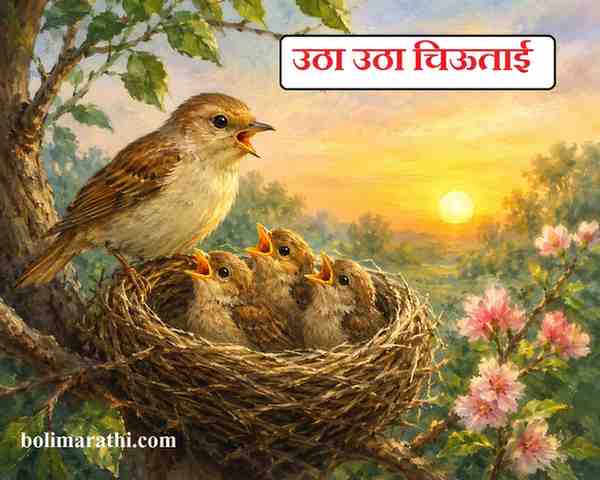 utha utha chiu tai marathi baal geet lyrics in marathi boli marathi