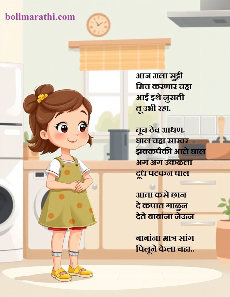 aaj mala sutti marathi baalgeet lyrics boli marathi dot com