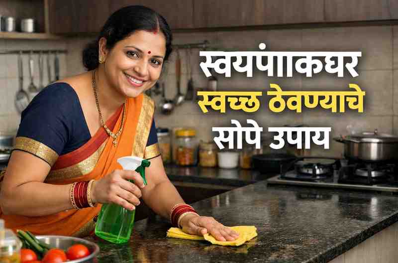 स्वयंपाकघर स्वच्छ ठेवण्याचे सोपे उपाय kitchen cleaning tips in marathi boli marathi
